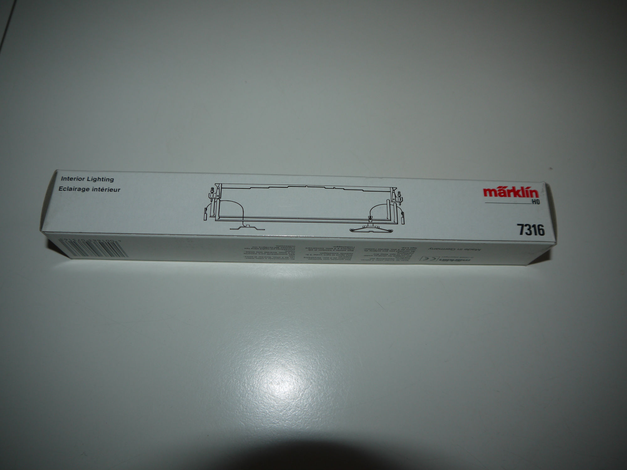 Märklin 7316 Innerbelysning til Personvogn med  slæbesko. Ny i æske. H0 AC