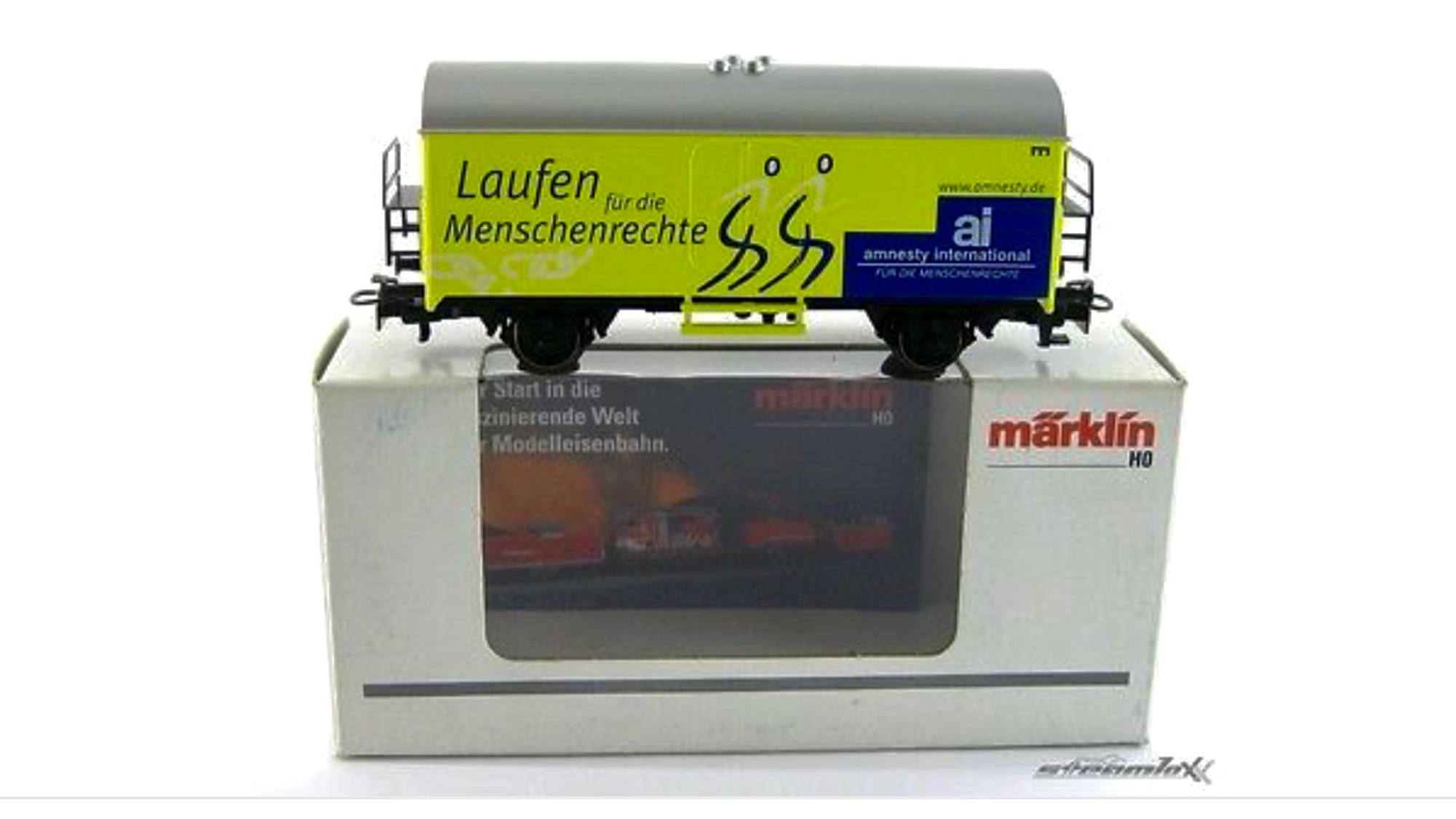 Märklin 4415 ( Prod nr 2005722) Amnesty International ovp 000001-07591Laufen Für die Menchenrehte. Meget Sjælden