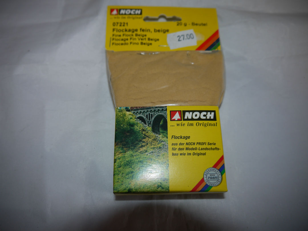 NOCH 07221 Flockage Fien Beige. Dekorations materialer til Banen Nyt i pose 20 g.
