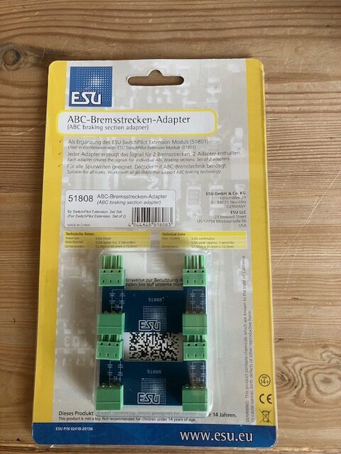 ESU 51808 Switch Pilot  expension adapter til ABC Til 4 bremsestrækninger Nyt