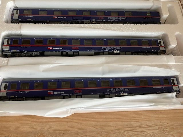 ACME. 55316 3 Vogne Nye Rail Jet Liggevogne ØBB SBB CFF FFS.H0 DC.
