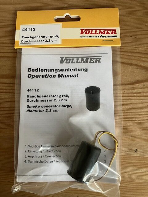 Vollmer 44112 Røggenerator Stor 2,3 Cm . Passer til Vollmer 43667, Nyt
