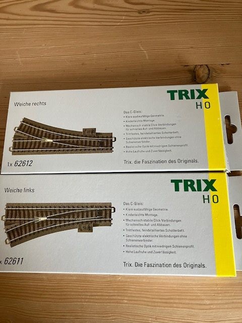 TRIX 62611 og 62612 Sporskifter Højre venstre Nye Pris pr stk. H0