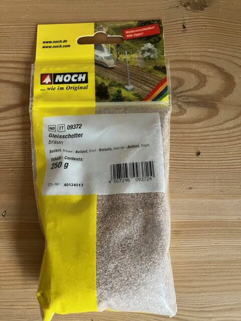 NOCH 09372 Ballast Brun 250 g Nyt i pose. H0 TT