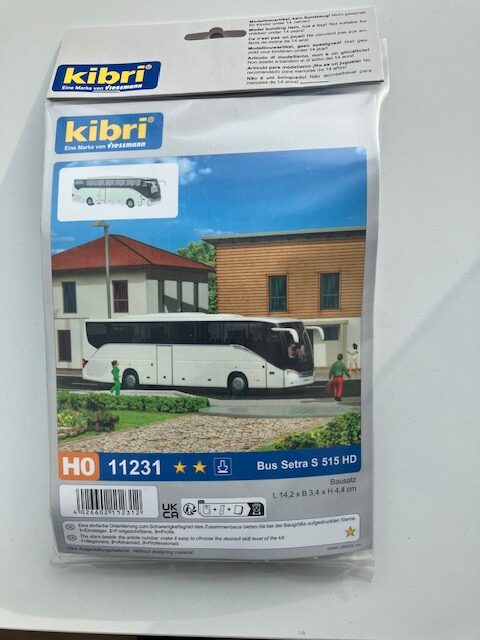 KIBRI 11231 Bus Setra S 515 HD NYT Byggesæt H0 14,2x3,4x4,4 cm.