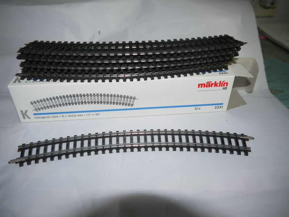 Märklin 2231 Bue 3 Skinne K Ny 30 grader  Pris per stk H0 AC