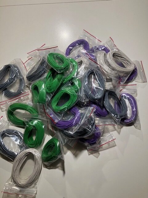 TILBUD  LEDNING 10 meter ruller 0,14mm2 Pris per rulle Nyt.Mange Farver