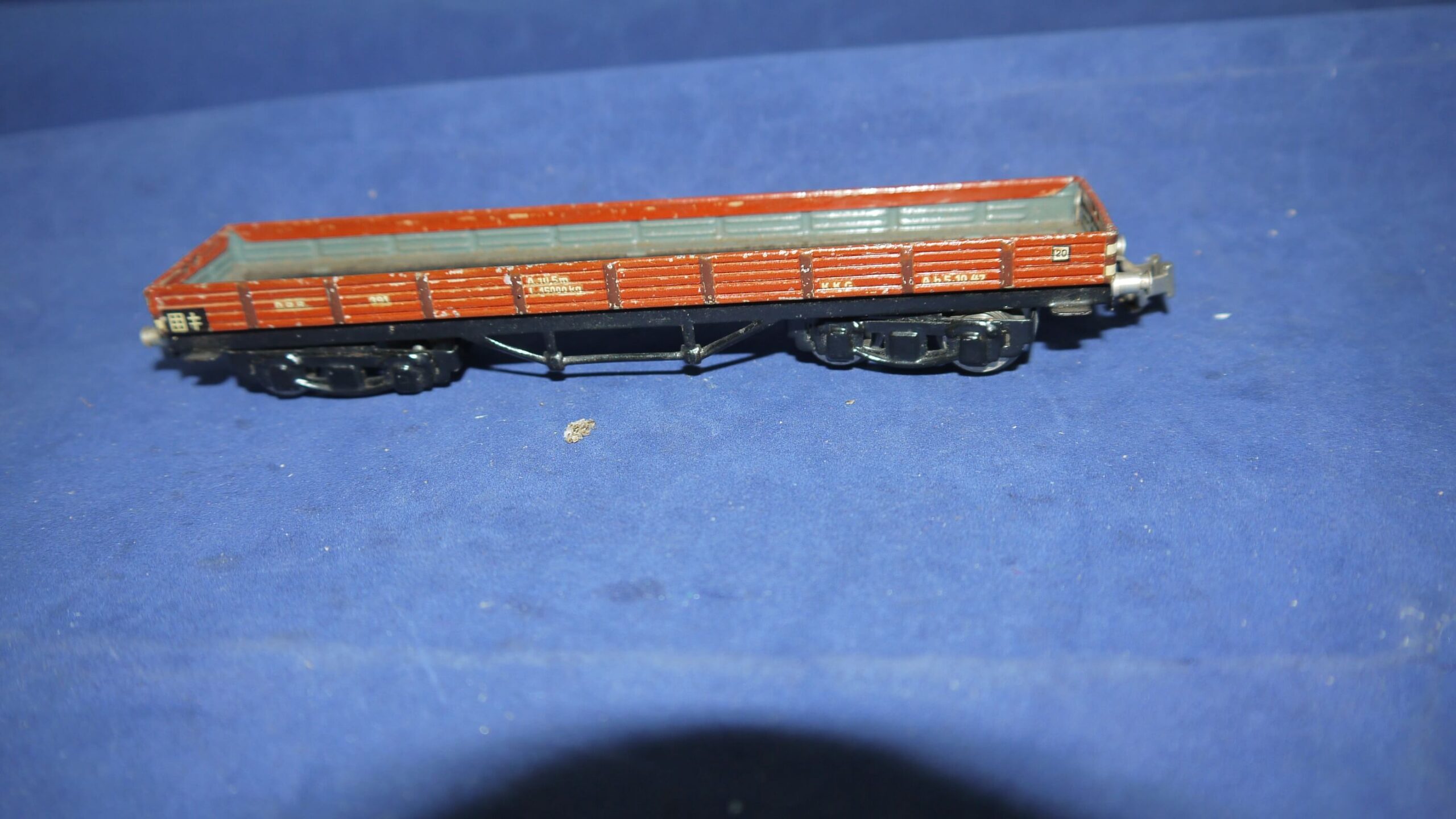 Märklin Flot ældre metalvogn Boogie fladvogn K.K.G. Mangler fjeder- H0 AC.