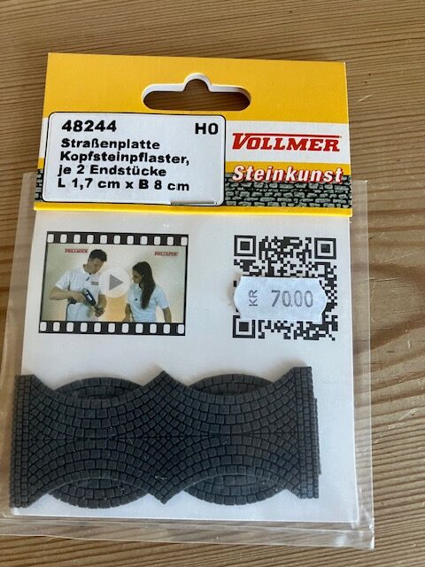 Vollmer 48244 Fleksibel endestykker i brostensbelægning H0 i grå l 1,7 x b 8 cm nyt