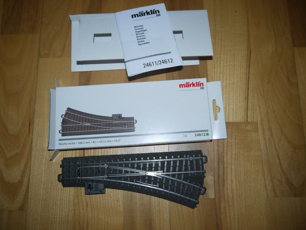 Märklin 24612 Højre Lige Sporskift nyt Pris pr stk