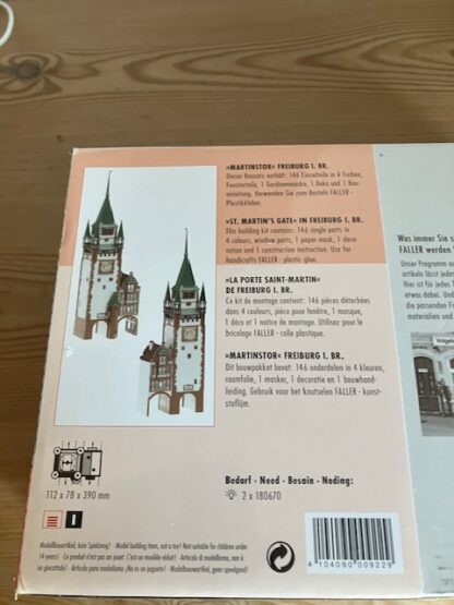 Faller 130922 "Martinstor" Freiburg I BR. Nyt Byggesæt H0 Vejl 545 kr. - Billede 2