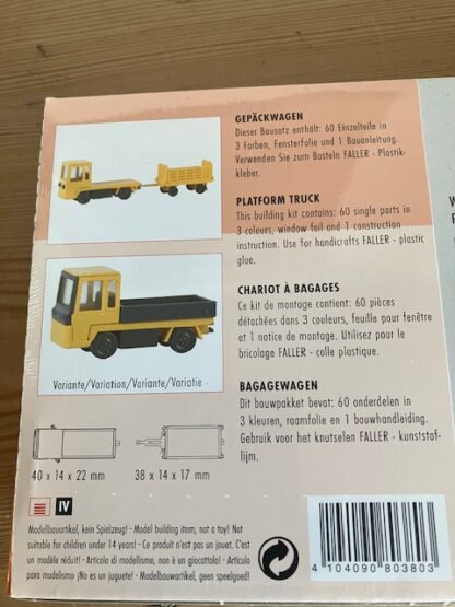 Faller 180380 Bagagevogn med Forvogn H0 Nyt Byggesæt. Vejl 180 Kr. - Billede 2