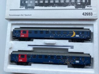 UDSOLGT Marklin 42693 DSB BCM 2 kl Liggevognssæt Som Ny med Lys. H0